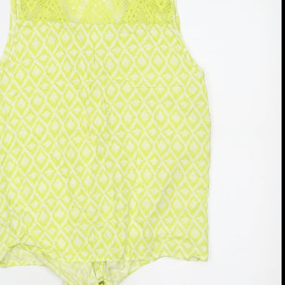 Debenhams Womens Yellow Argyle/Diamond  Basic Button-Up Size 14