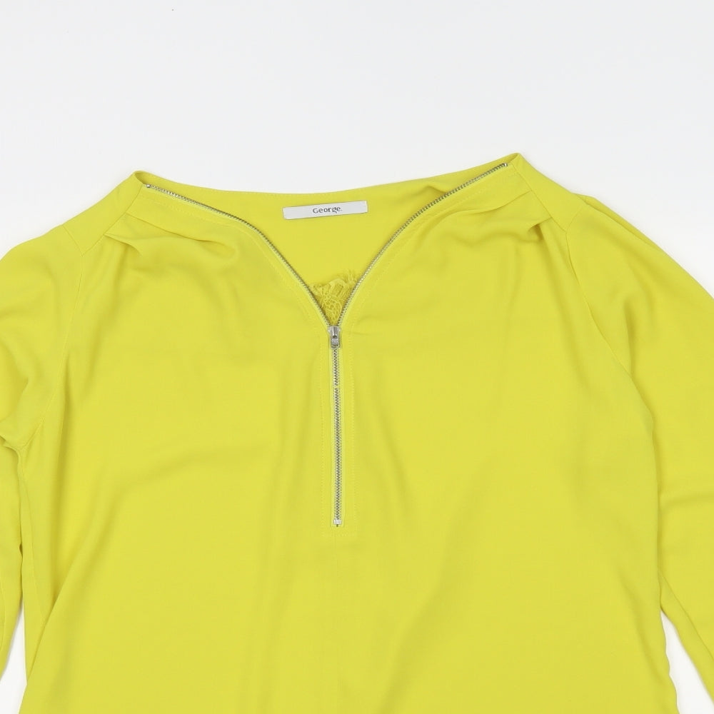 George Womens Yellow   Basic Blouse Size 8
