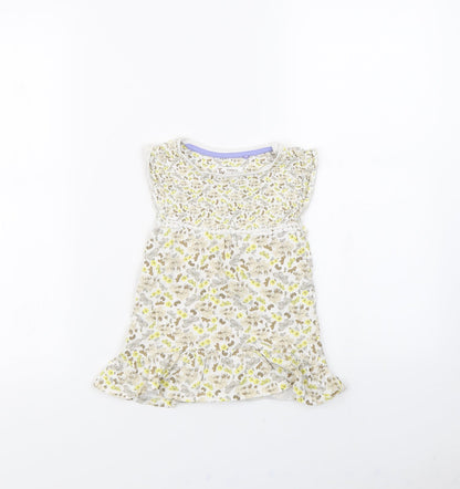 TU Girls White Floral  Fit & Flare  Size 3 Years