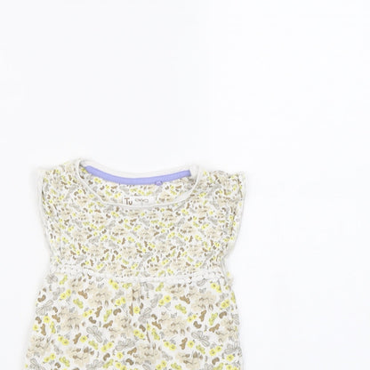 TU Girls White Floral  Fit & Flare  Size 3 Years