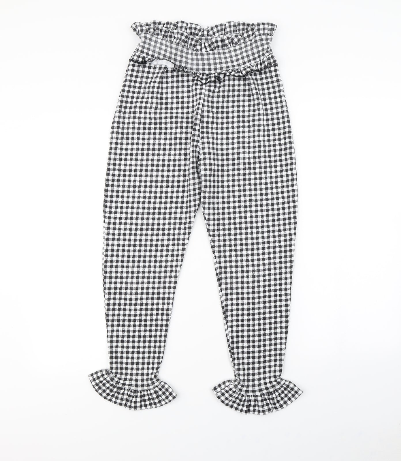 pretty little thing Womens Black Plaid  Trousers  Size 8 L24 in