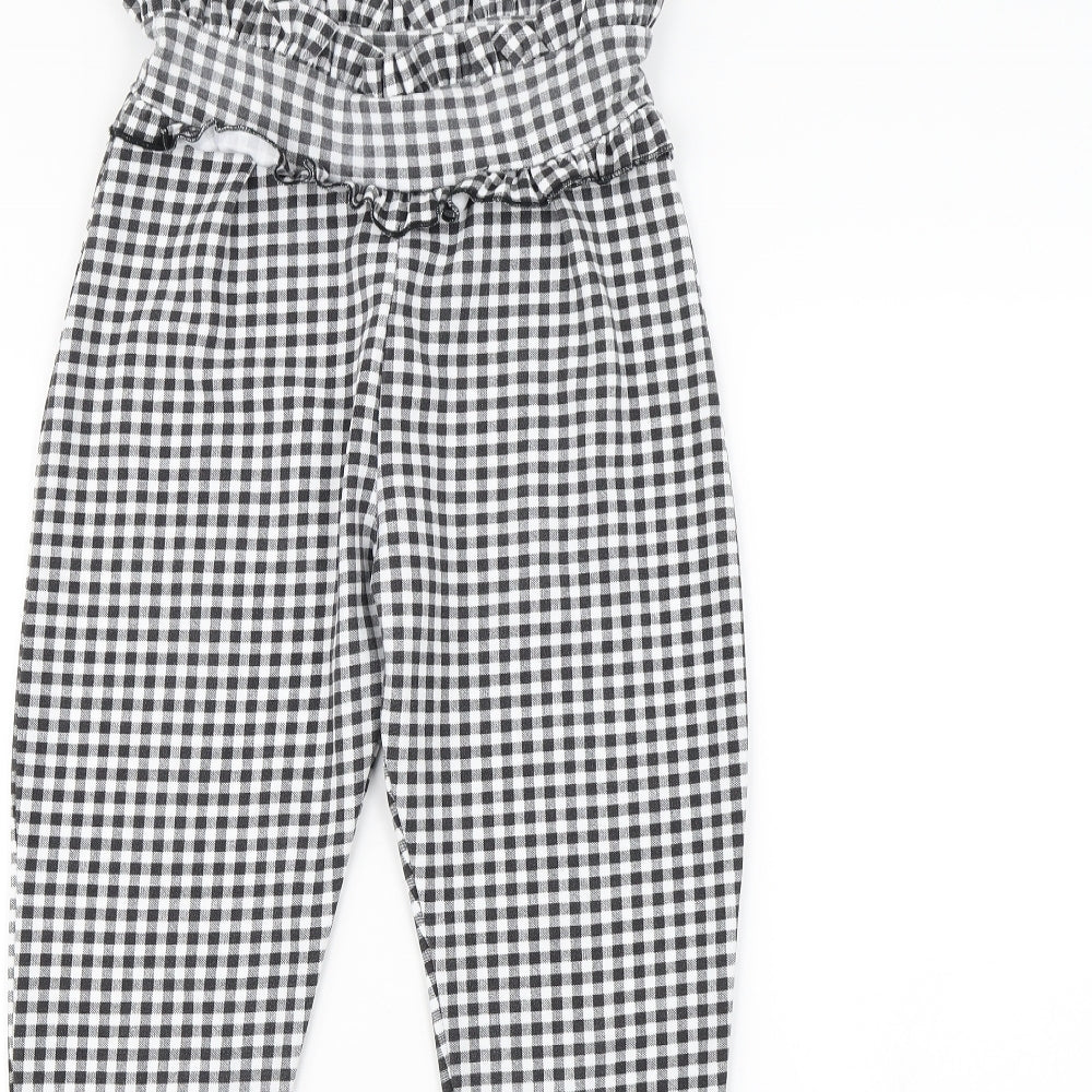 pretty little thing Womens Black Plaid  Trousers  Size 8 L24 in