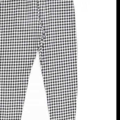 pretty little thing Womens Black Plaid  Trousers  Size 8 L24 in