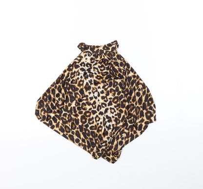 pretty little thing Womens Brown Animal Print  Basic Tank Size 8