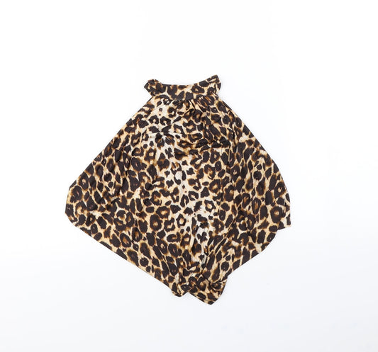 pretty little thing Womens Brown Animal Print  Basic Tank Size 8