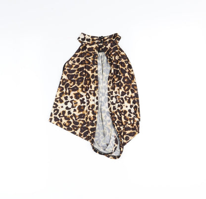 pretty little thing Womens Brown Animal Print  Basic Tank Size 8