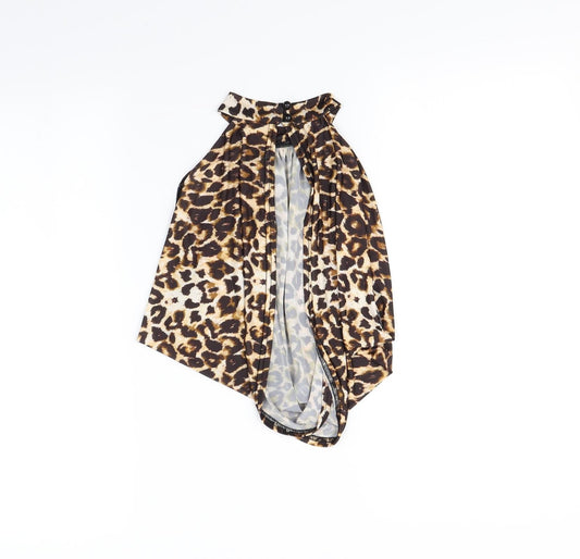 pretty little thing Womens Brown Animal Print  Basic Tank Size 8