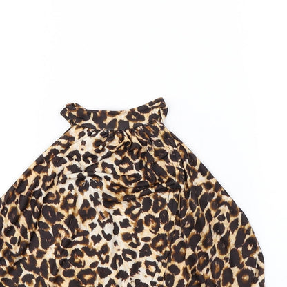 pretty little thing Womens Brown Animal Print  Basic Tank Size 8