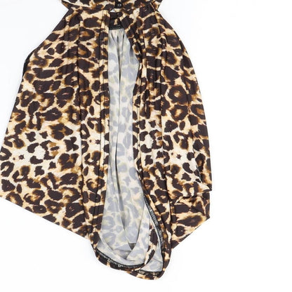 pretty little thing Womens Brown Animal Print  Basic Tank Size 8