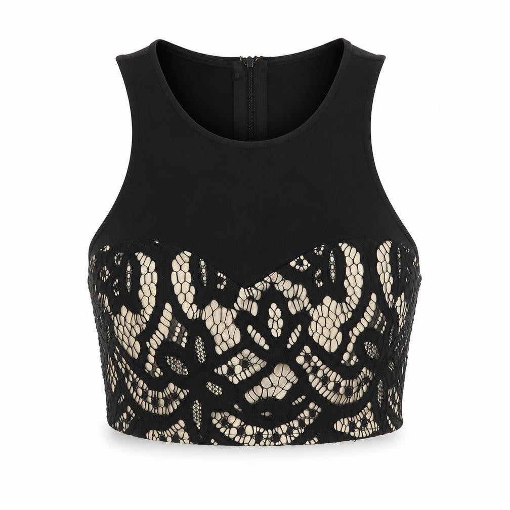 Womens UK Size 12 Missguided Black Cropped Blouse
