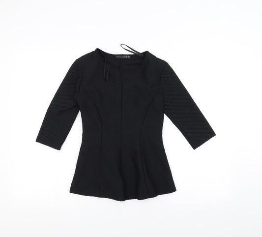 Womens UK Size 6 Atmosphere Black Basic T-Shirt