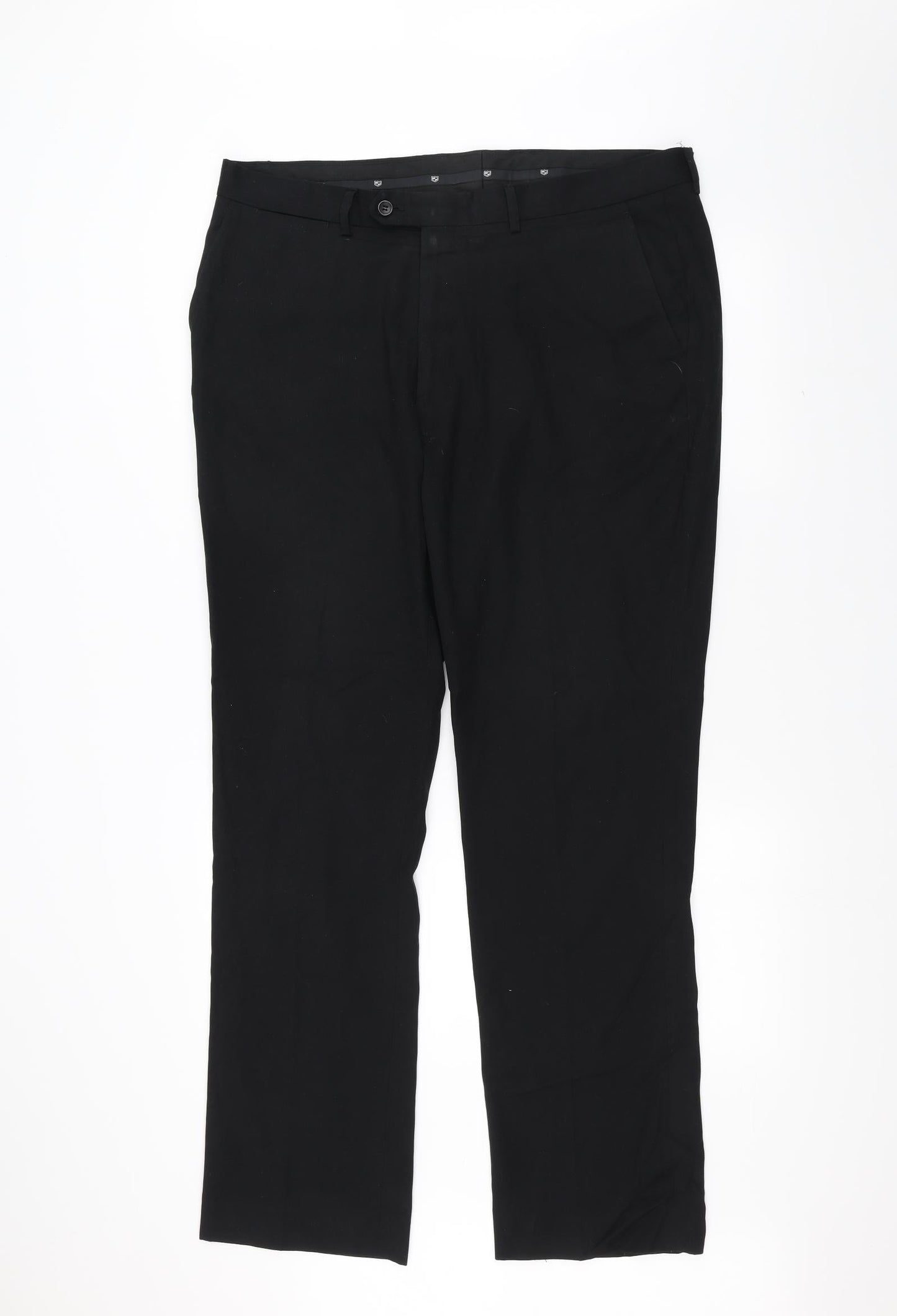 Womens UK Size 38 Preworn Regular Fit  Black Trousers