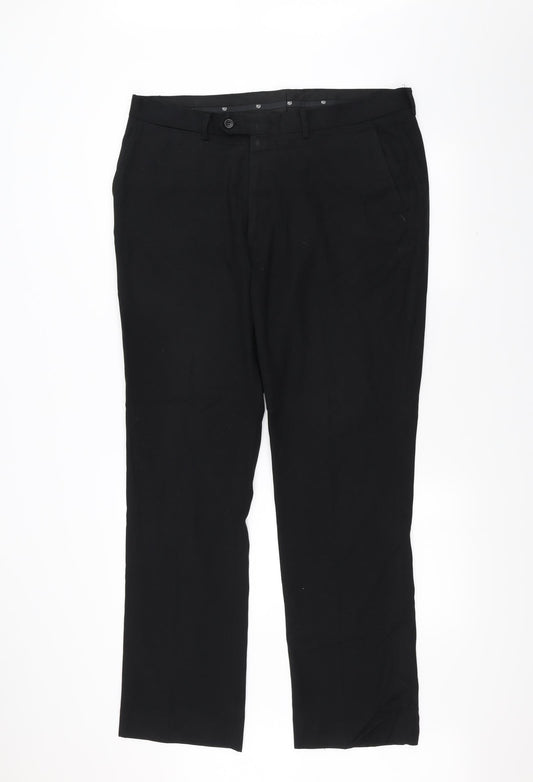 Womens UK Size 38 Preworn Regular Fit  Black Trousers