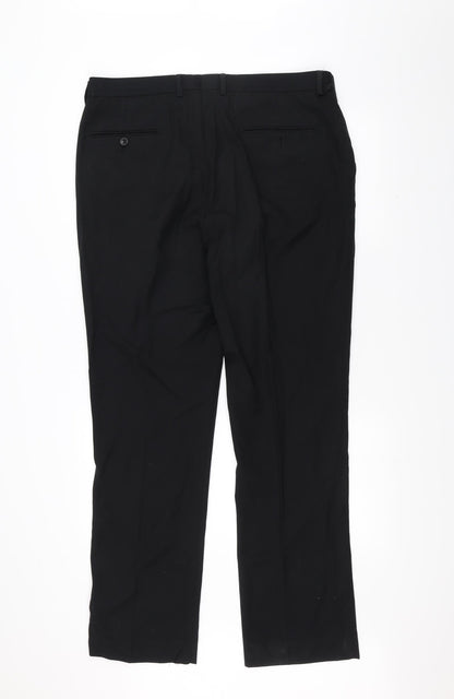Womens UK Size 38 Preworn Regular Fit  Black Trousers