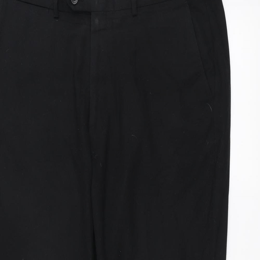 Womens UK Size 38 Preworn Regular Fit  Black Trousers