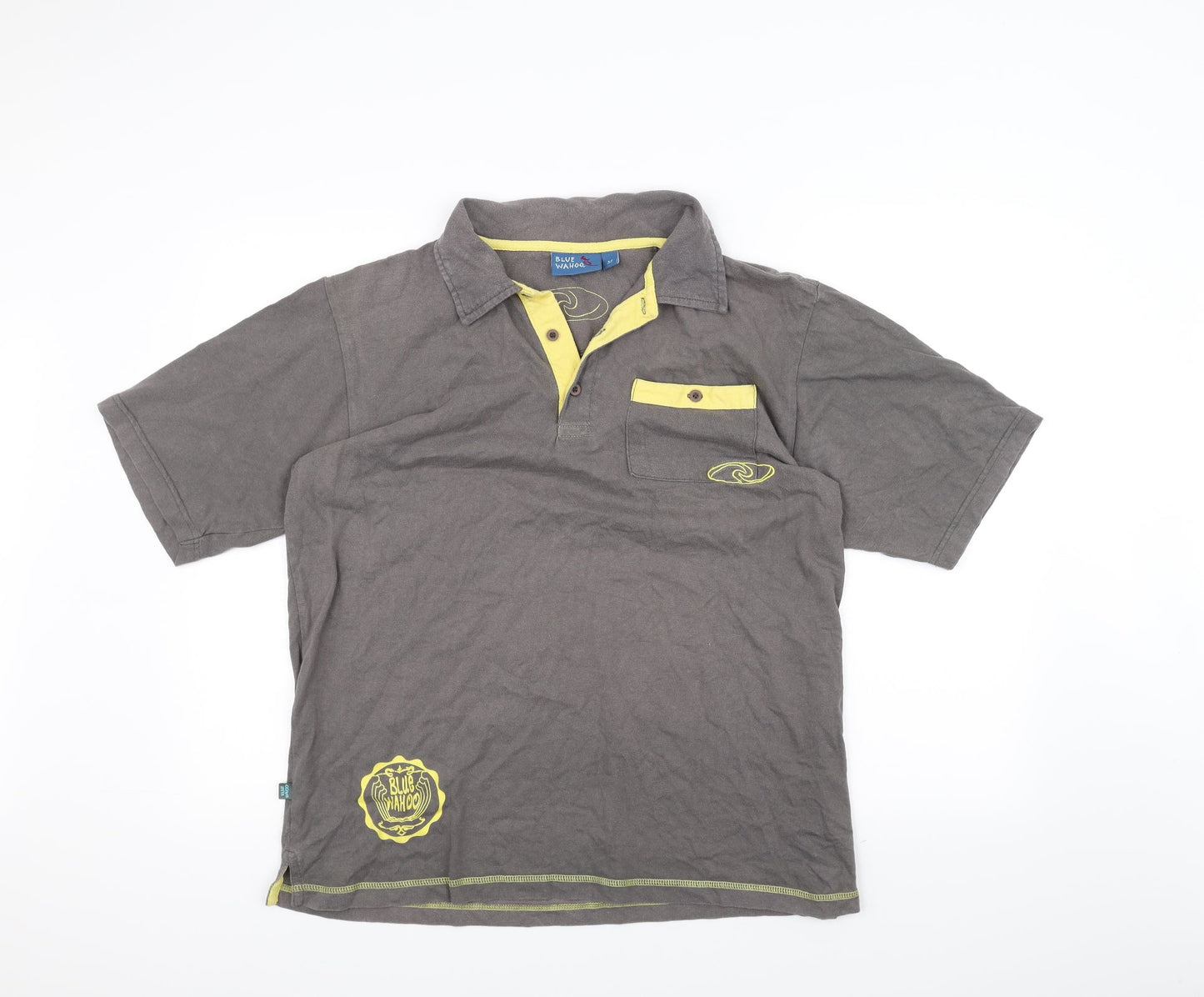 Blue Wahoo Mens Brown    Polo Size M
