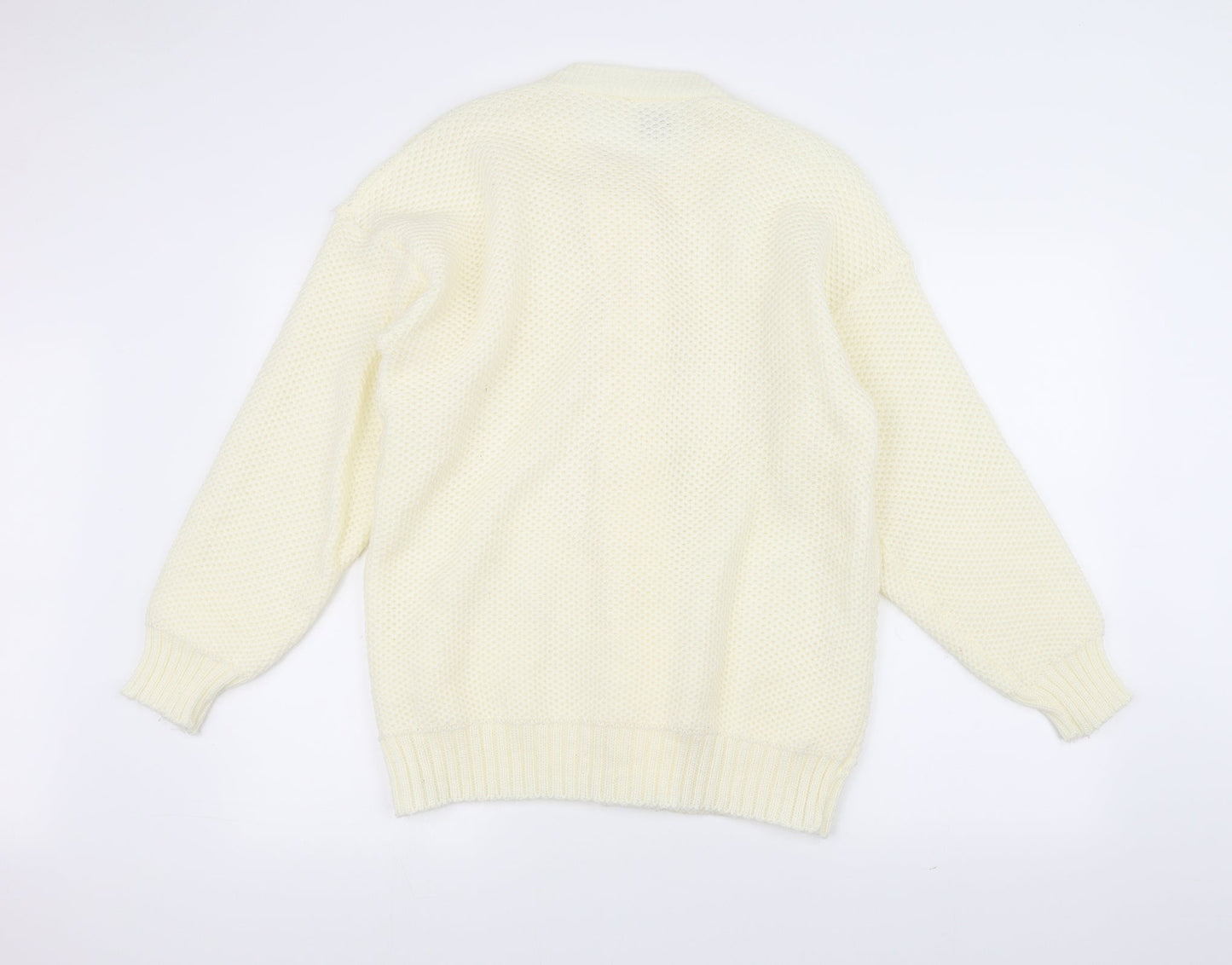 XYZ Womens White  Knit Jacket Coatigan Size L