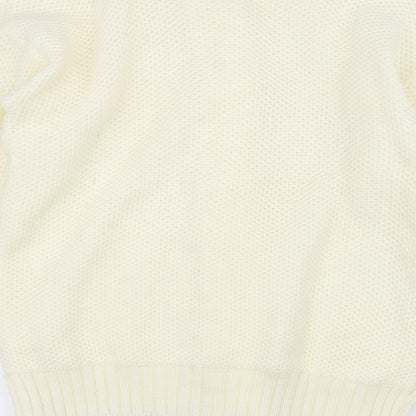 XYZ Womens White  Knit Jacket Coatigan Size L