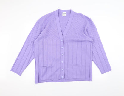 Capers Womens Purple  Knit Jacket Coatigan Size 2XL
