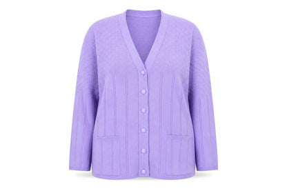 Capers Womens Purple  Knit Jacket Coatigan Size 2XL