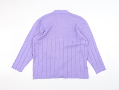 Capers Womens Purple  Knit Jacket Coatigan Size 2XL