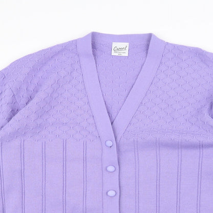 Capers Womens Purple  Knit Jacket Coatigan Size 2XL