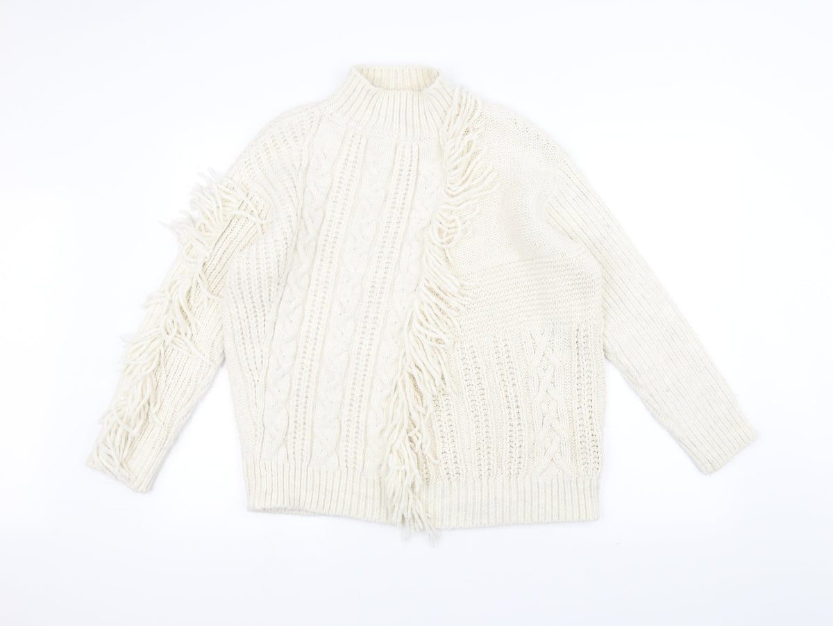 Marks & Spencer Womens White  Knit Pullover Jumper Size M