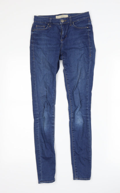 Topshop Womens Blue  Denim Skinny Jeans Size 25 in L32 in