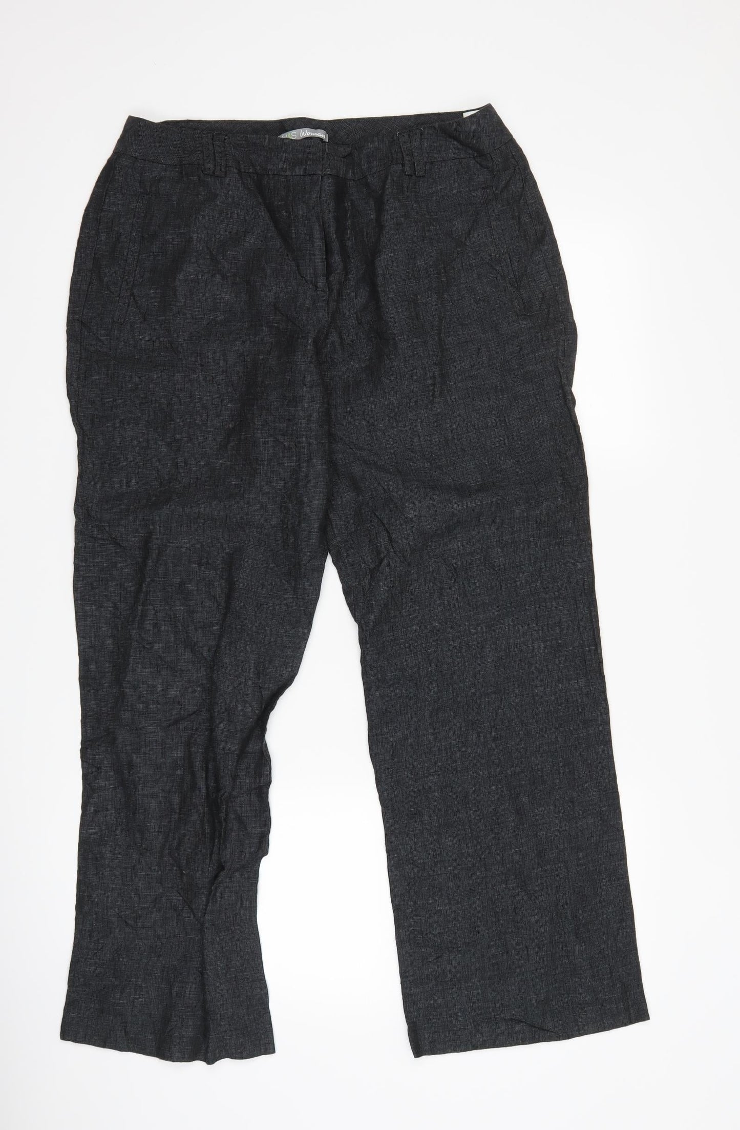 Womens UK Size 14 Marks and Spencer Regular Fit  Black Trousers