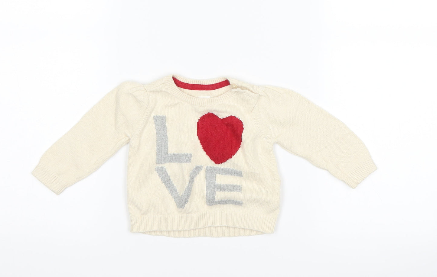 Gap Girls Beige   Pullover Jumper Size 3-6 Months  - love