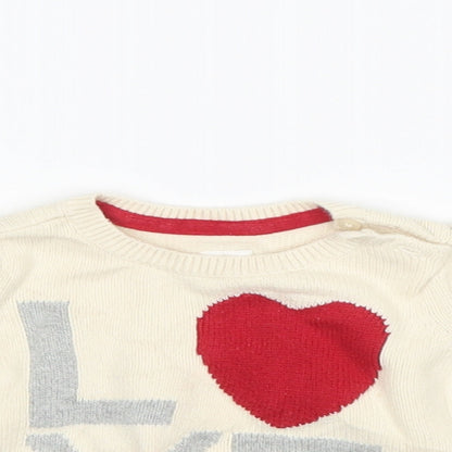 Gap Girls Beige   Pullover Jumper Size 3-6 Months  - love