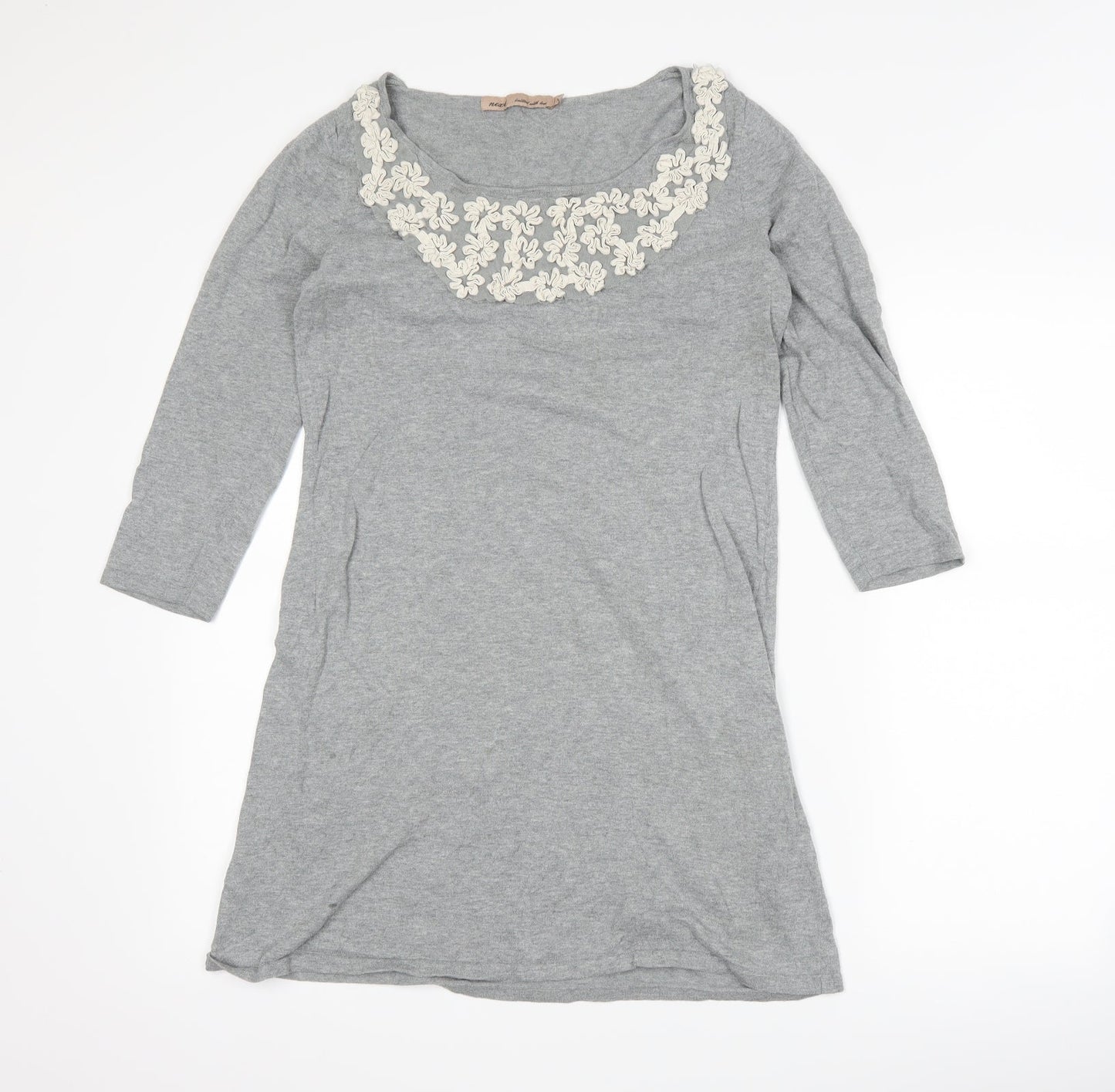 NEXT Womens Grey Floral  Bodycon  Size 12