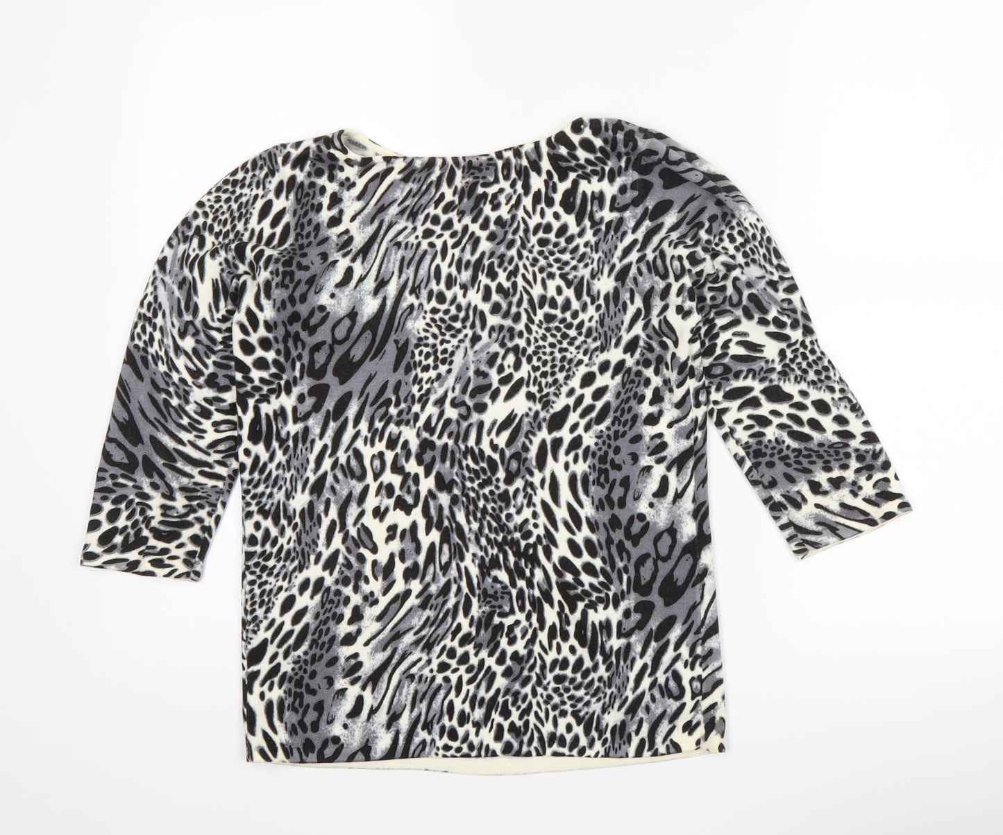 BHS Womens Grey Animal Print  Pullover Jumper Size 8