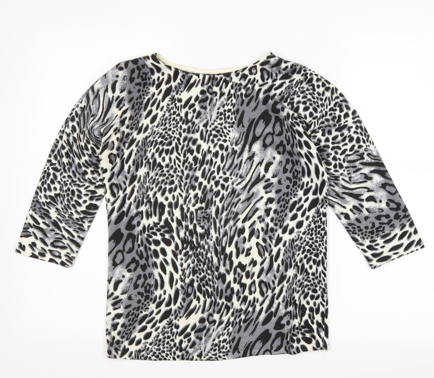 BHS Womens Grey Animal Print  Pullover Jumper Size 8