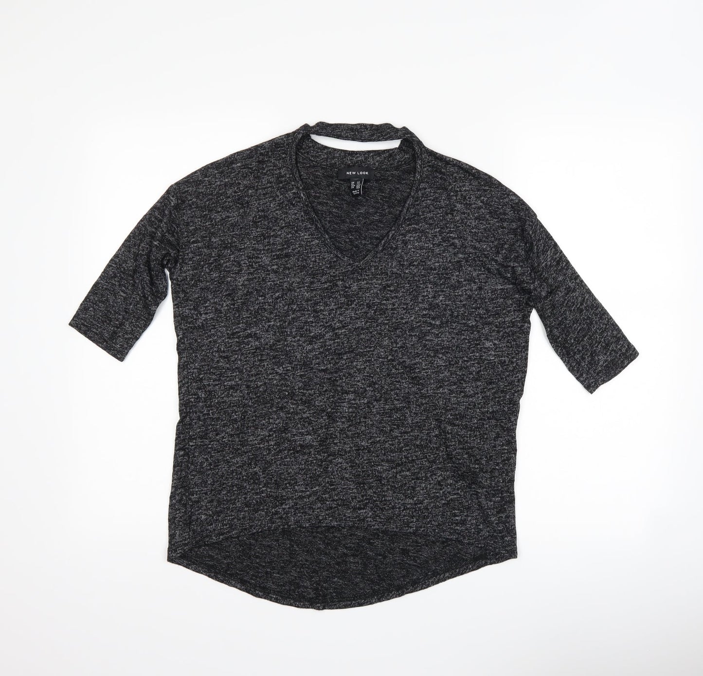 Womens UK Size XS New Look Black Basic T-Shirt