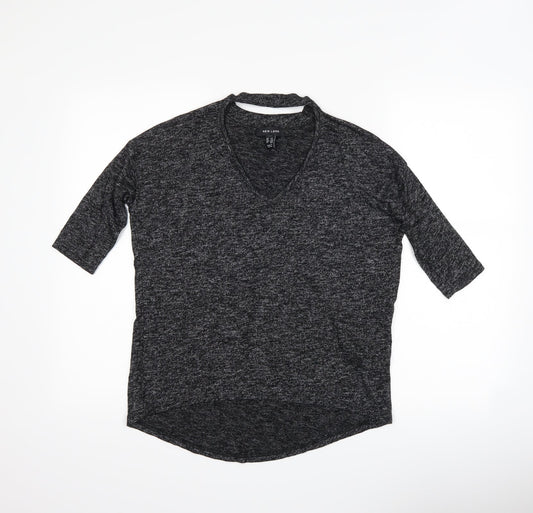 Womens UK Size XS New Look Black Basic T-Shirt