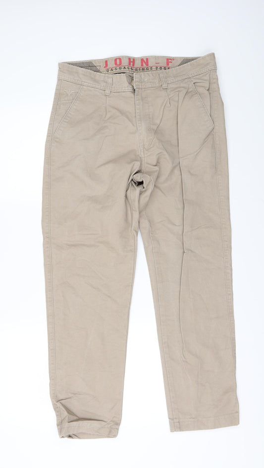 JOHN F  Mens Beige   Trousers  Size 32 in L28 in