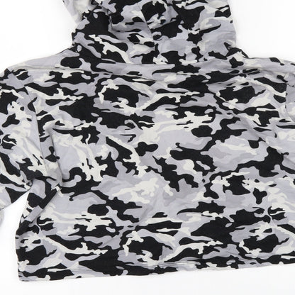 Select Womens Grey Animal Print  Pullover Hoodie Size 12  - cropped hoodie