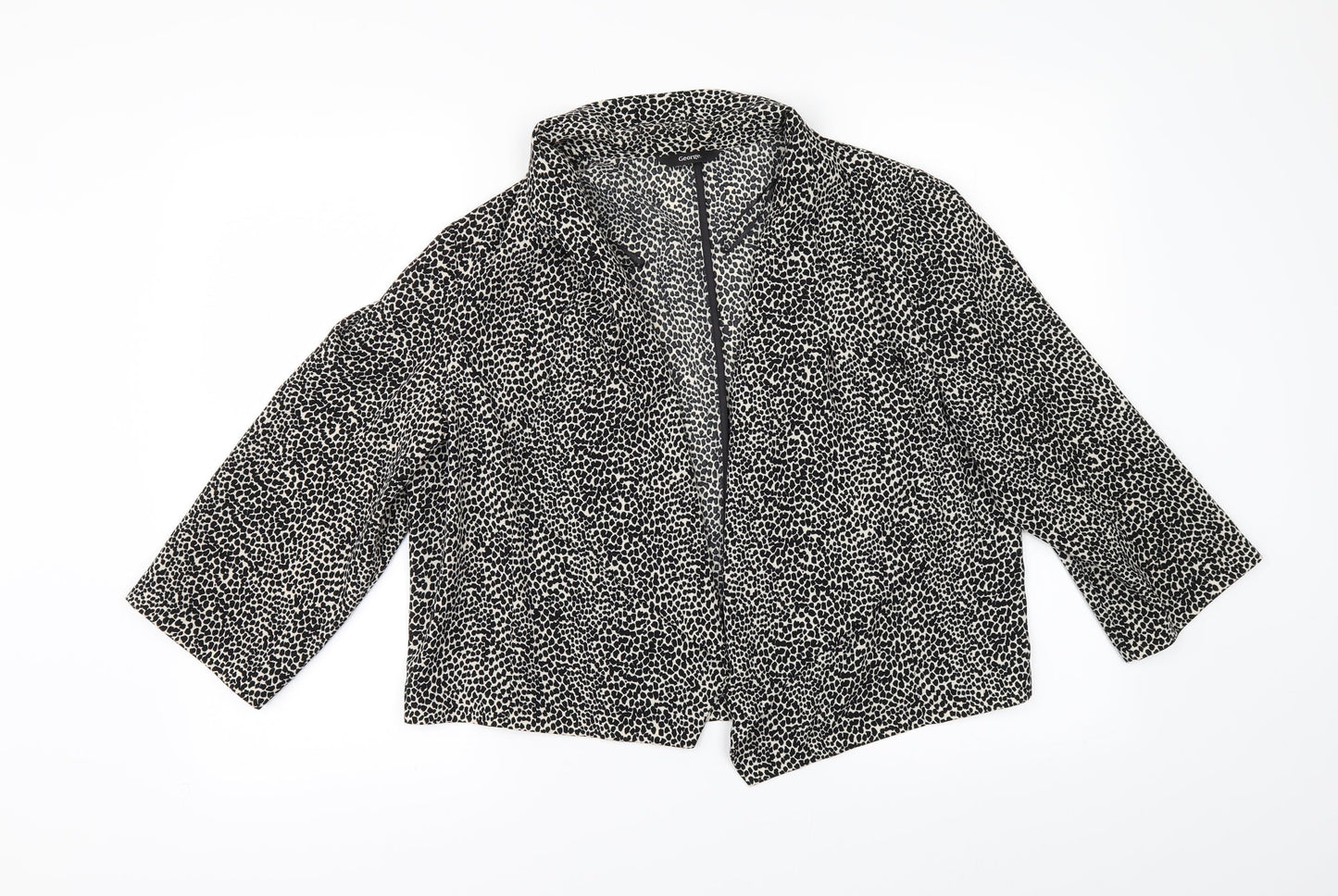 George Womens Black Animal Print  Jacket  Size 14