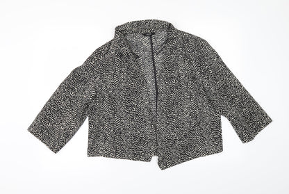 George Womens Black Animal Print  Jacket  Size 14