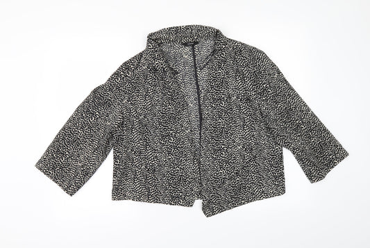 George Womens Black Animal Print  Jacket  Size 14