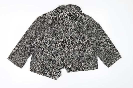 George Womens Black Animal Print  Jacket  Size 14