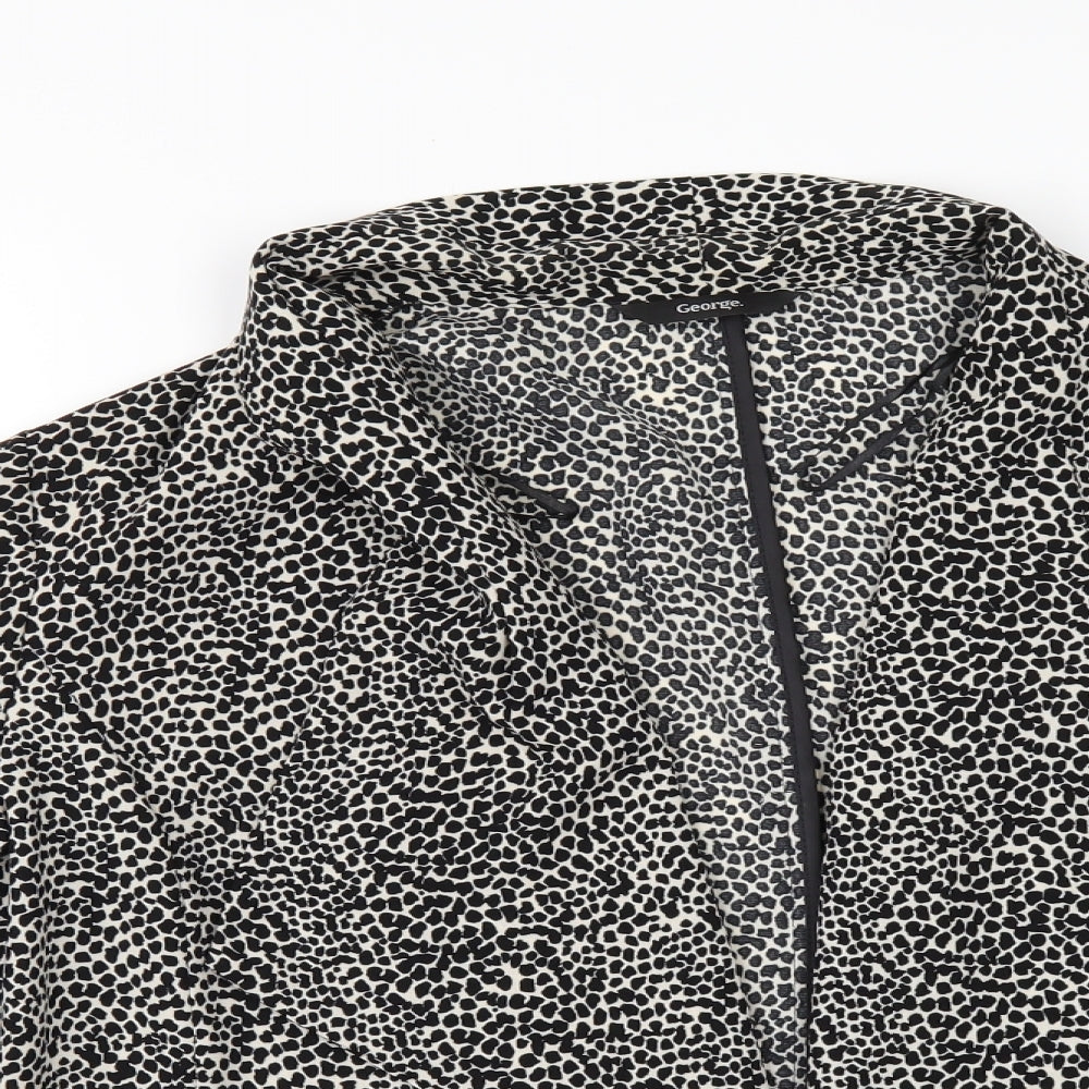George Womens Black Animal Print  Jacket  Size 14