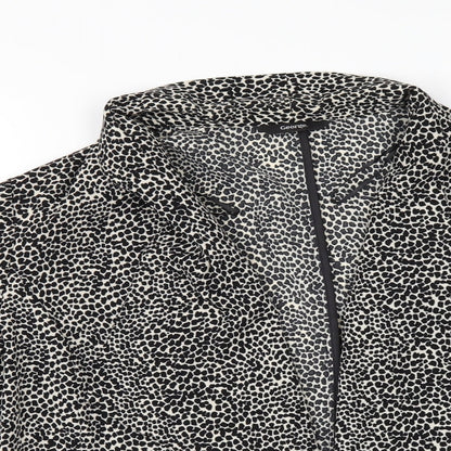 George Womens Black Animal Print  Jacket  Size 14
