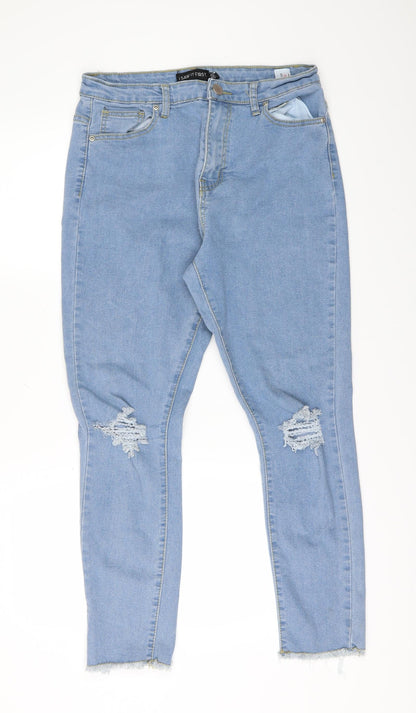 I SAW IT FIRST Womens Black  Denim Cropped Jeans Size 12 L27 in - Frayed Hem