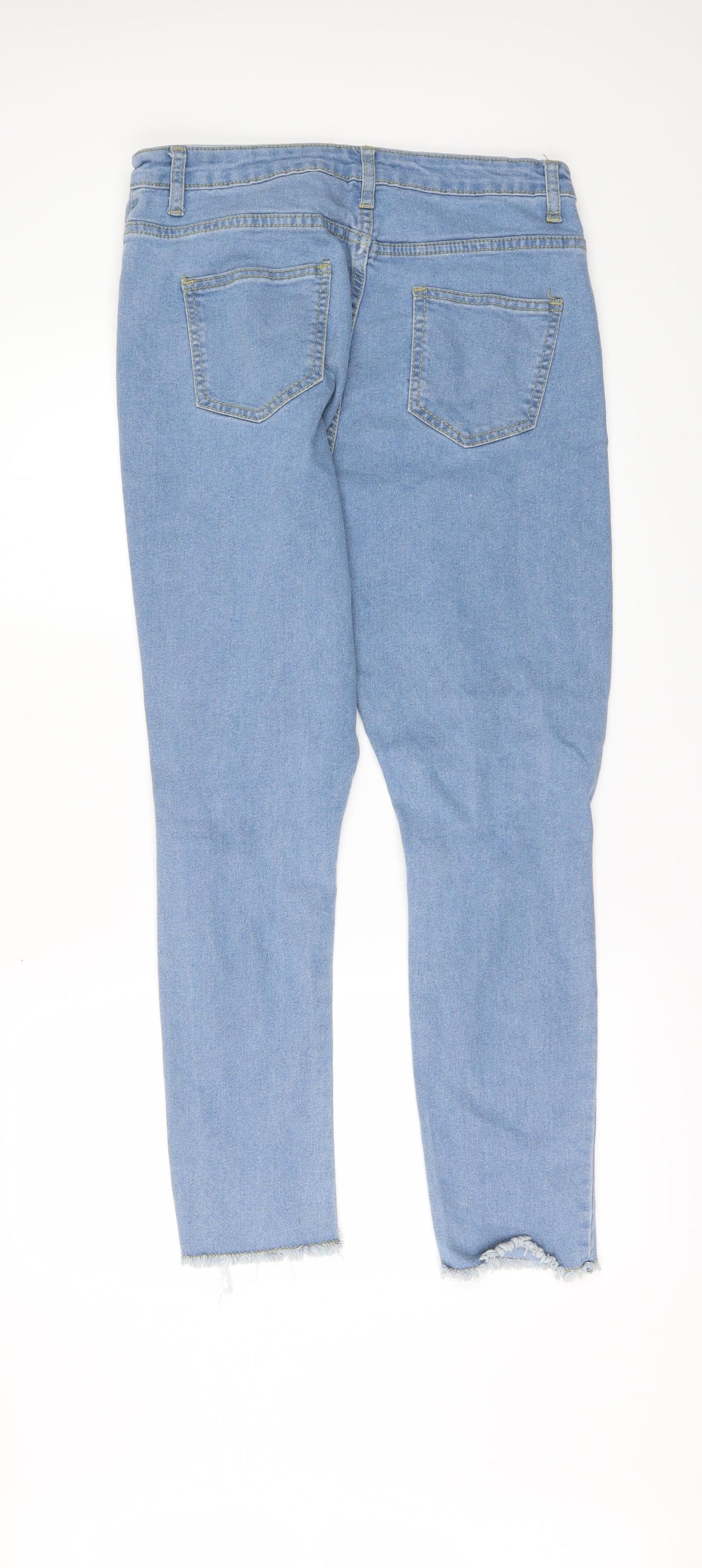 I SAW IT FIRST Womens Black  Denim Cropped Jeans Size 12 L27 in - Frayed Hem