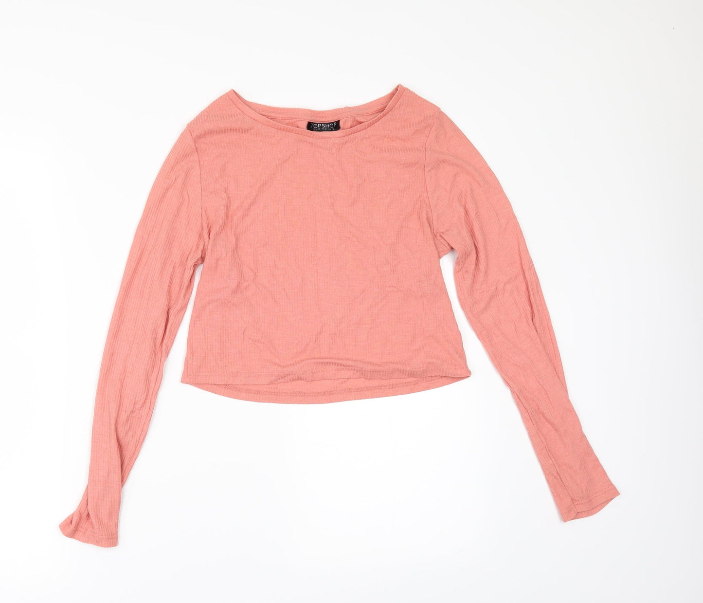 Womens UK Size 12 Topshop Orange Basic T-Shirt