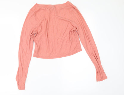 Womens UK Size 12 Topshop Orange Basic T-Shirt