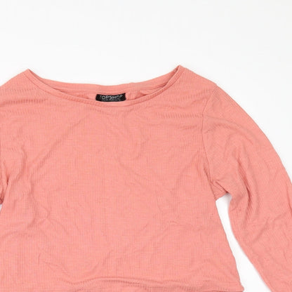Womens UK Size 12 Topshop Orange Basic T-Shirt
