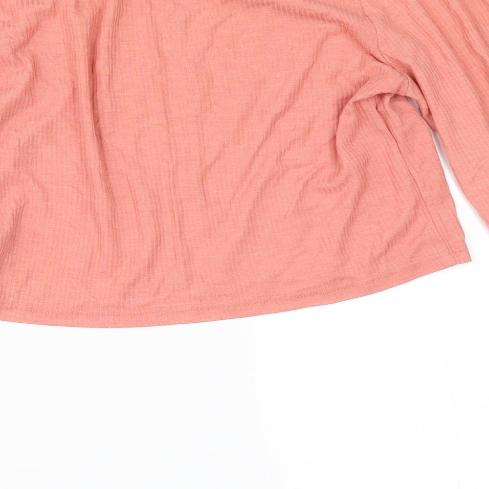 Womens UK Size 12 Topshop Orange Basic T-Shirt